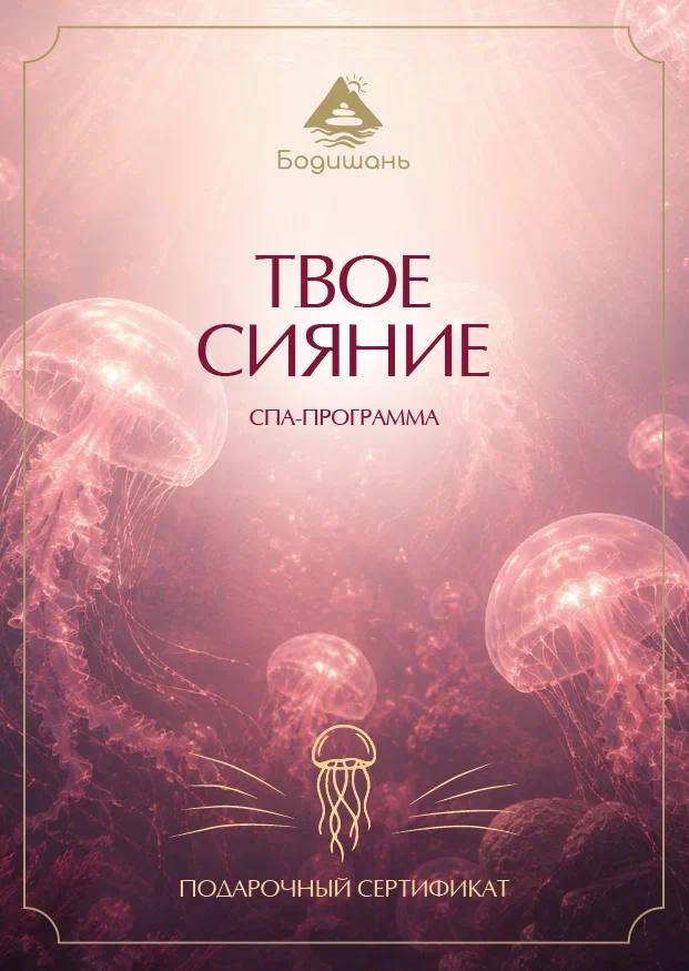 Подарочный сертификат «Твоё сияние», лицевая сторона