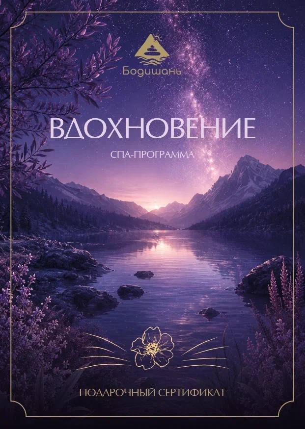 Подарочный сертификат «Вдохновение», лицевая сторона